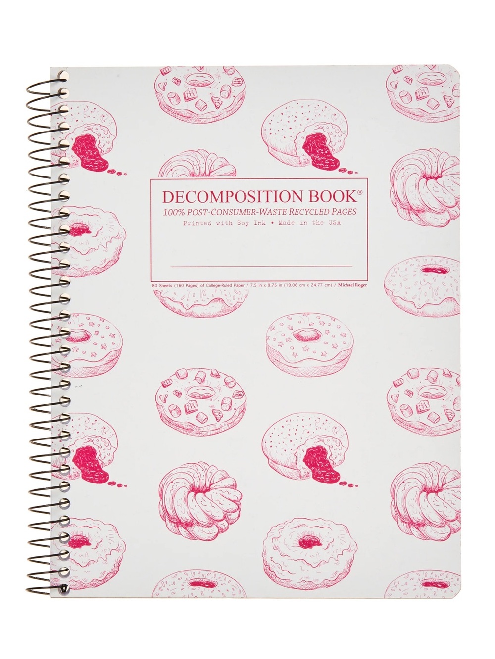 Donut Time Decomposition Book - Spiral Bound Eco-Friendly Lined & RuledNotebook